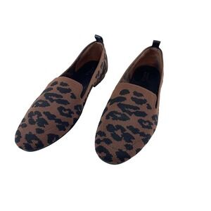 Market & Spruce Loafer Leopard Pattern Brown Flat Shoes Women's Size 9